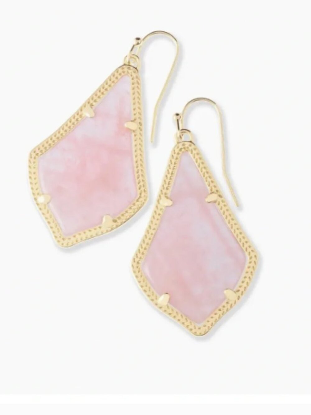 Kendra Scott Alex Gold Drop Earrings in Rose Quartz